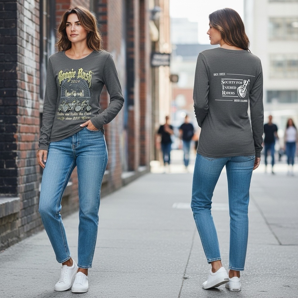 🏍️ Long Sleeve Ladies Artwork T-Shirt #398